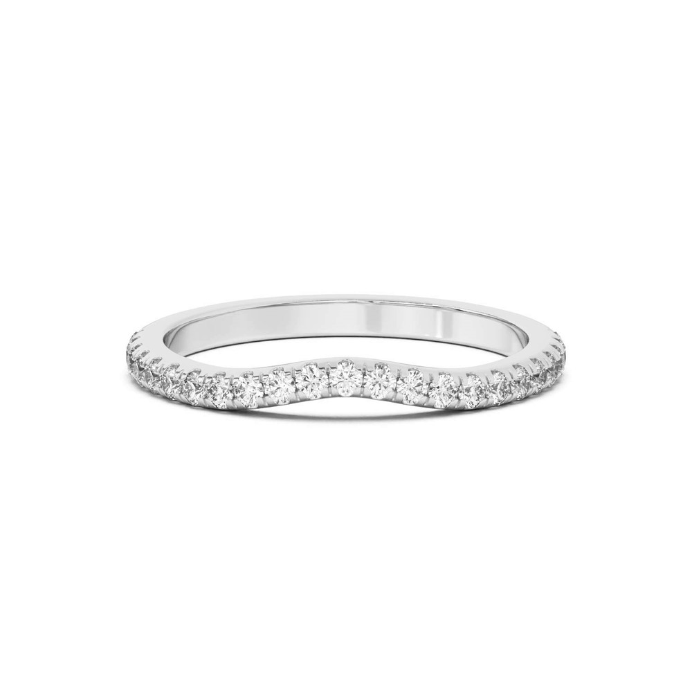 360 degree view of Betsy Petite Curved Pavé Band