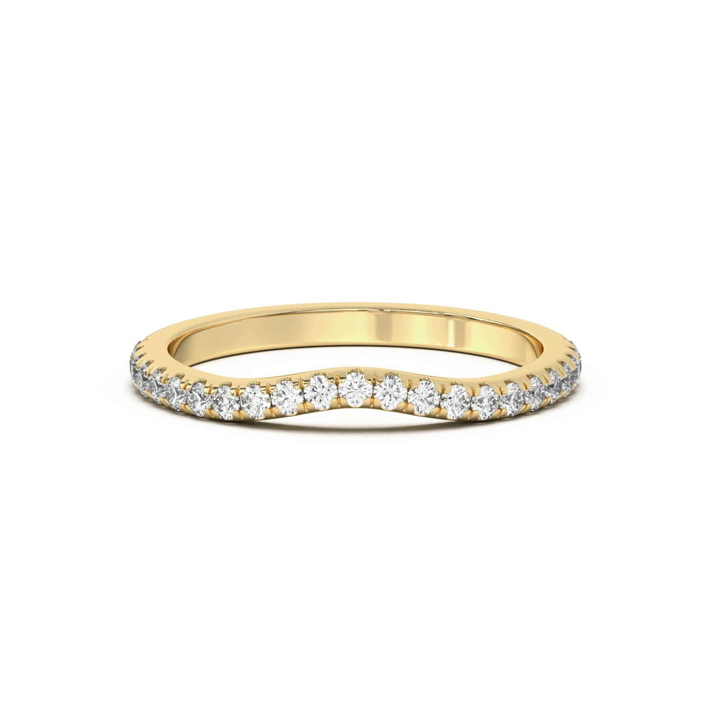 360 degree view of Betsy Petite Curved Pavé Band