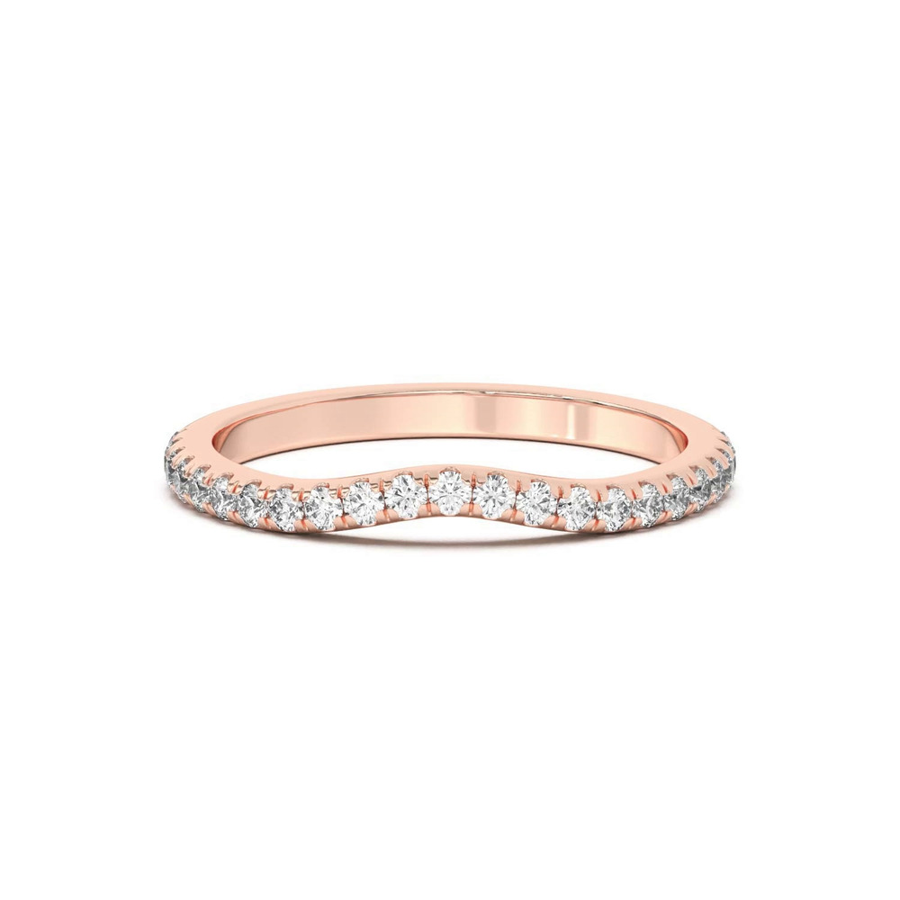 360 degree view of Betsy Petite Curved Pavé Band