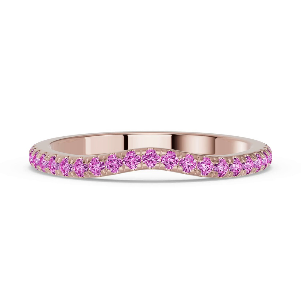 360 degree view of Spectra Pink Sapphire Contoured Band