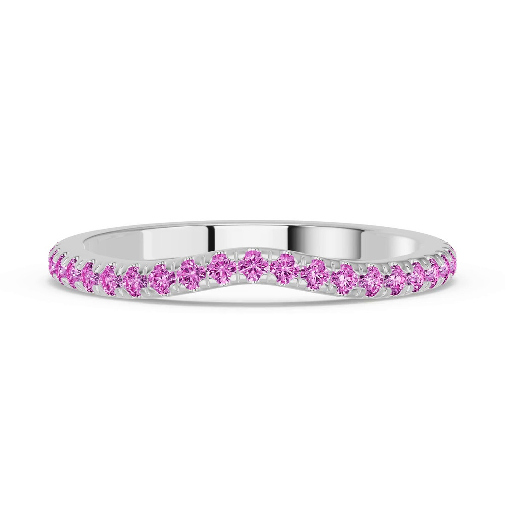 360 degree view of Spectra Pink Sapphire Contoured Band