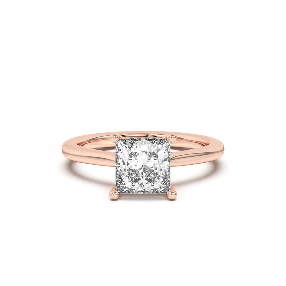360 degree view of Sonja Diamond Bridge Hidden Halo Engagement Ring
