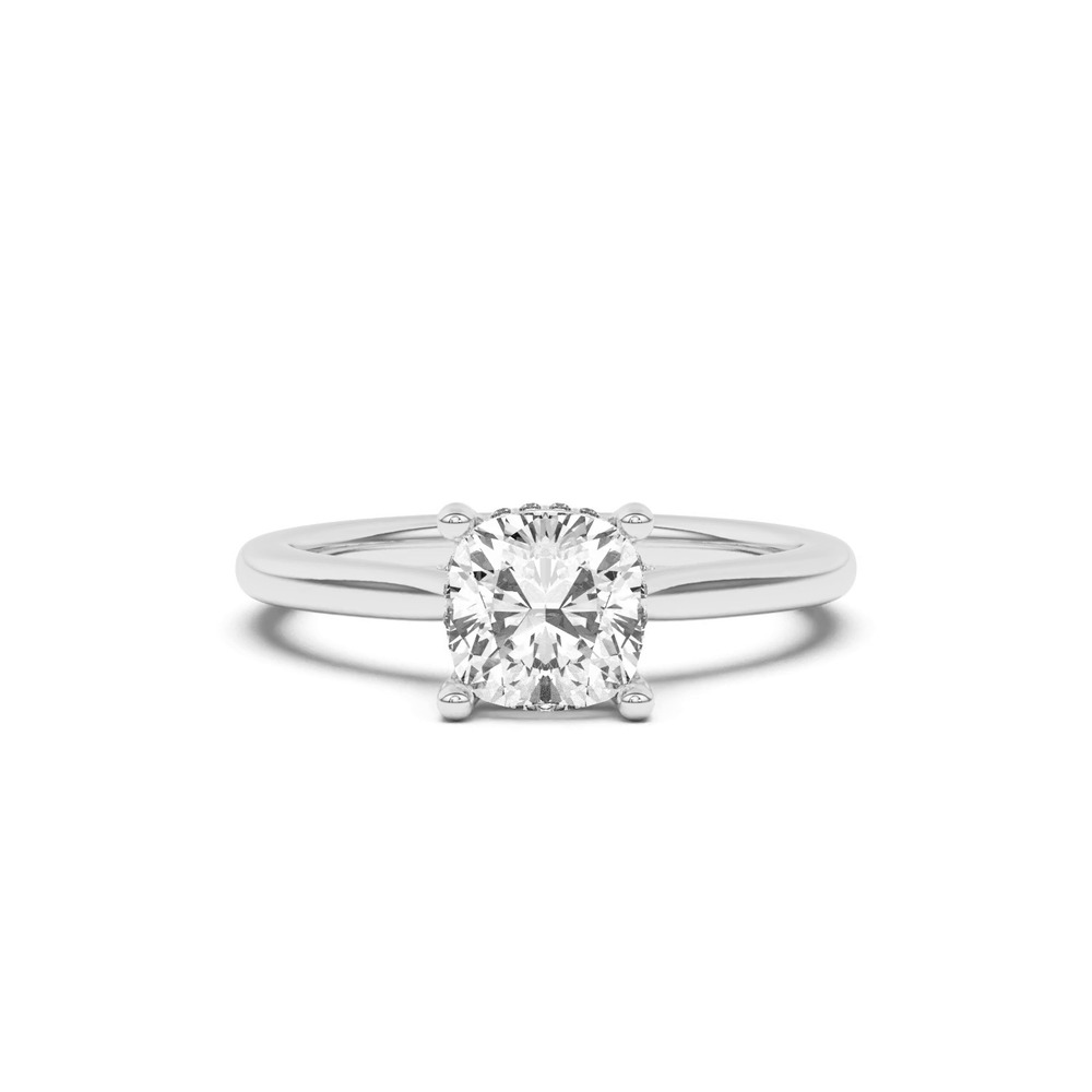 360 degree view of Sonja Diamond Bridge Hidden Halo Engagement Ring