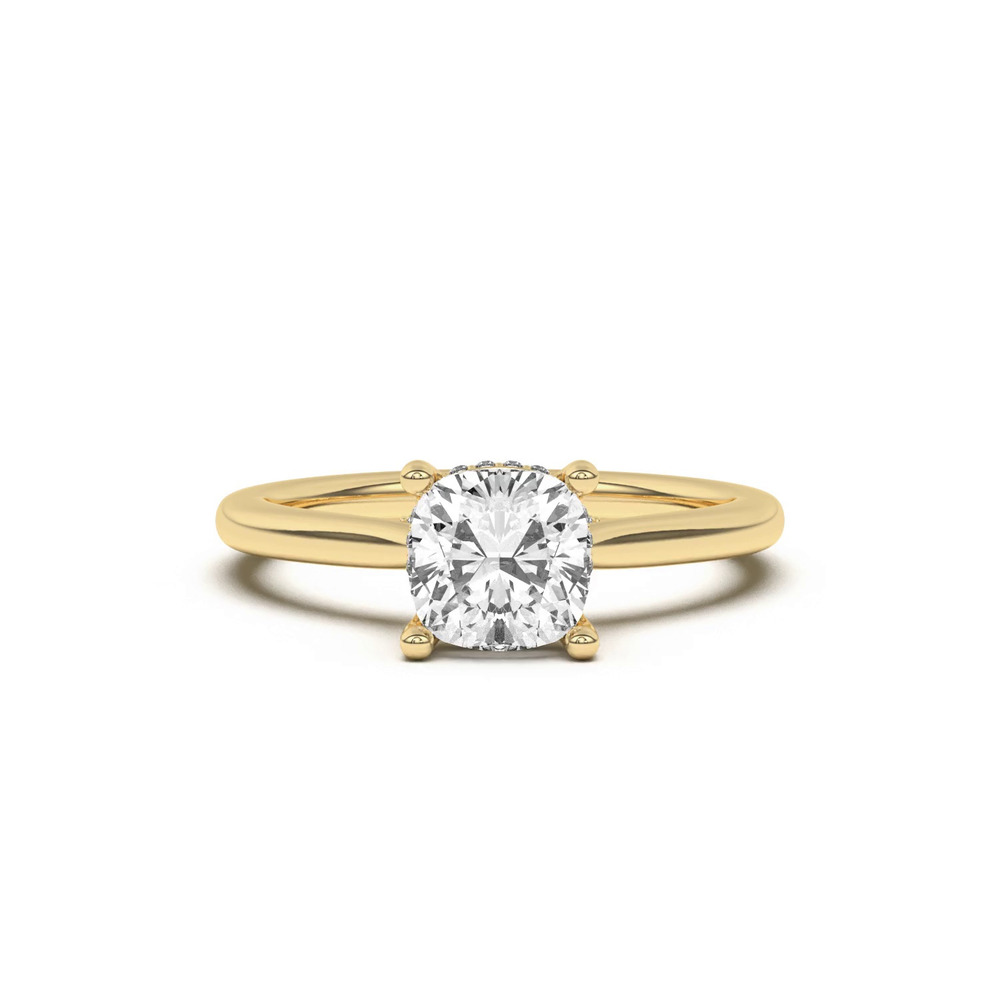 360 degree view of Sonja Diamond Bridge Hidden Halo Engagement Ring