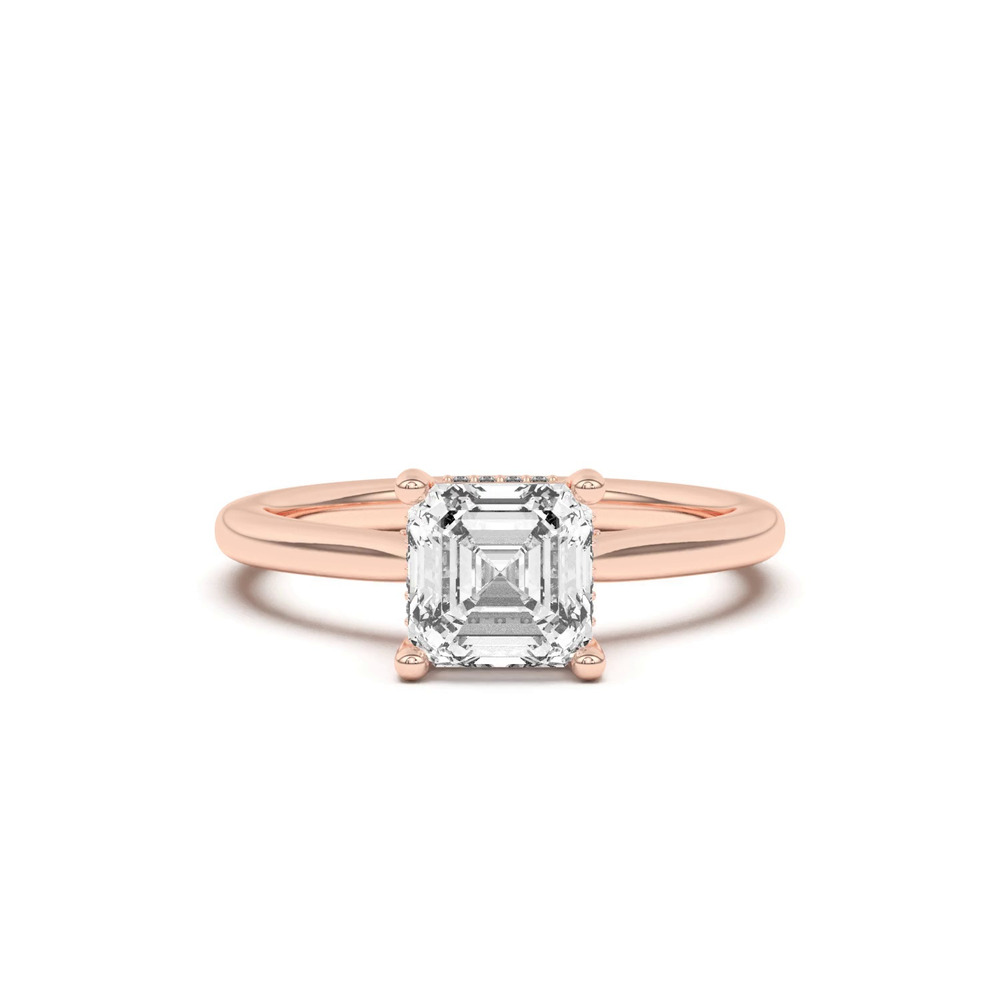 360 degree view of Sonja Diamond Bridge Hidden Halo Engagement Ring