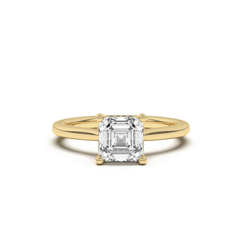 360 degree view of Sonja Diamond Bridge Hidden Halo Engagement Ring