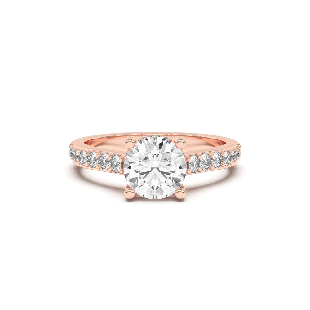 360 degree view of Rita Graduated Pavé Engagement Ring With Hidden Halo