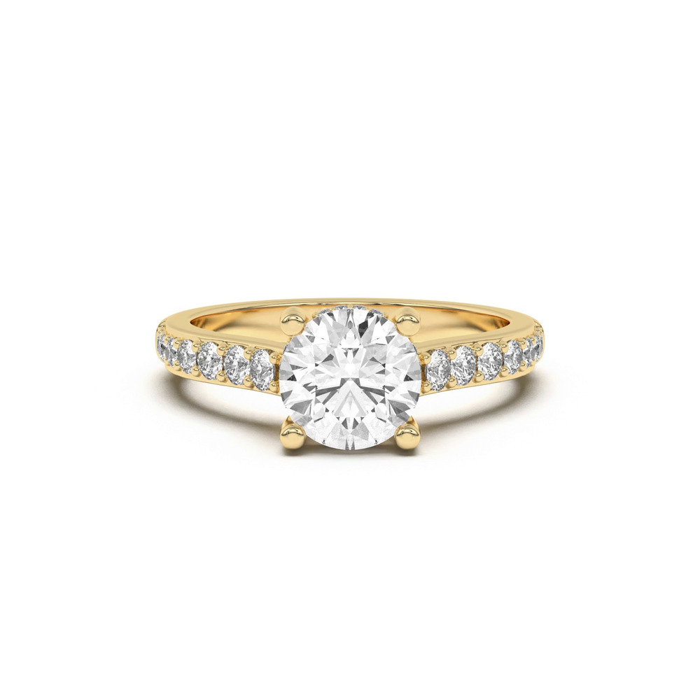 360 degree view of Rita Graduated Pavé Engagement Ring With Hidden Halo