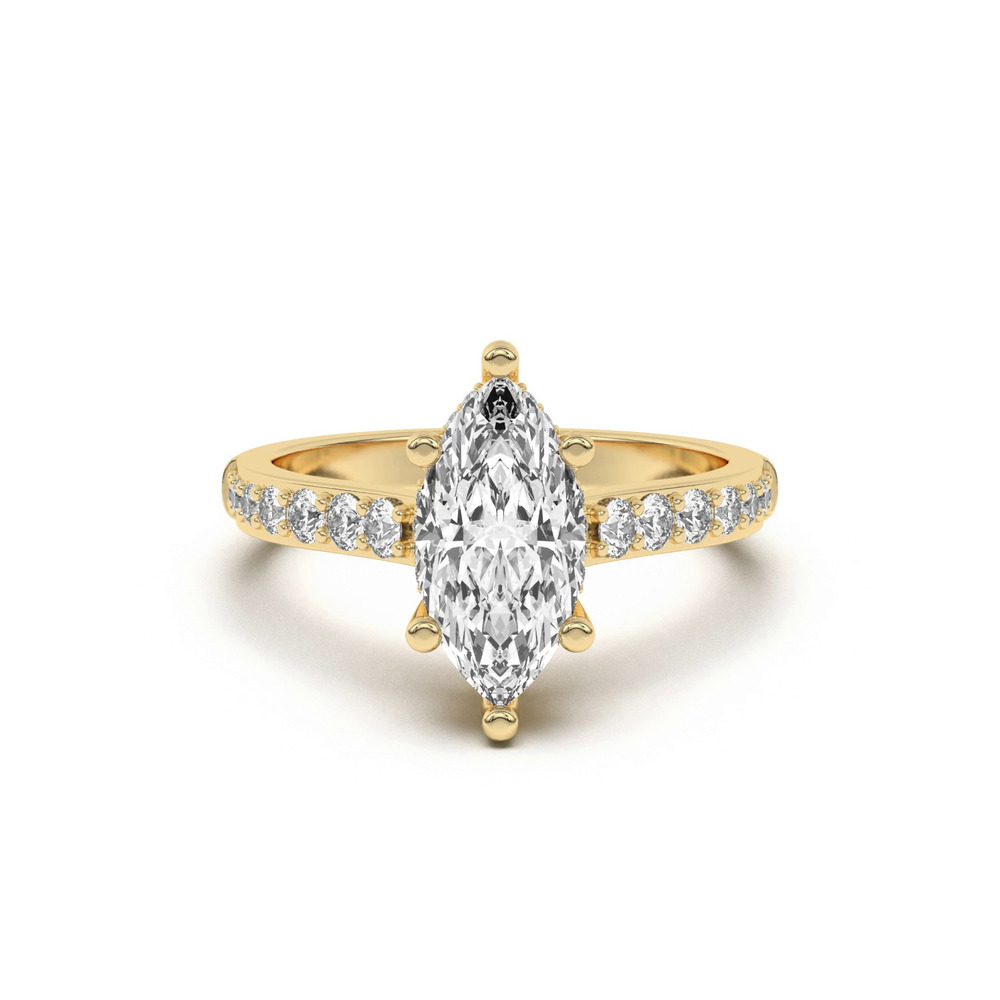 360 degree view of Rita Graduated Pavé Engagement Ring With Hidden Halo