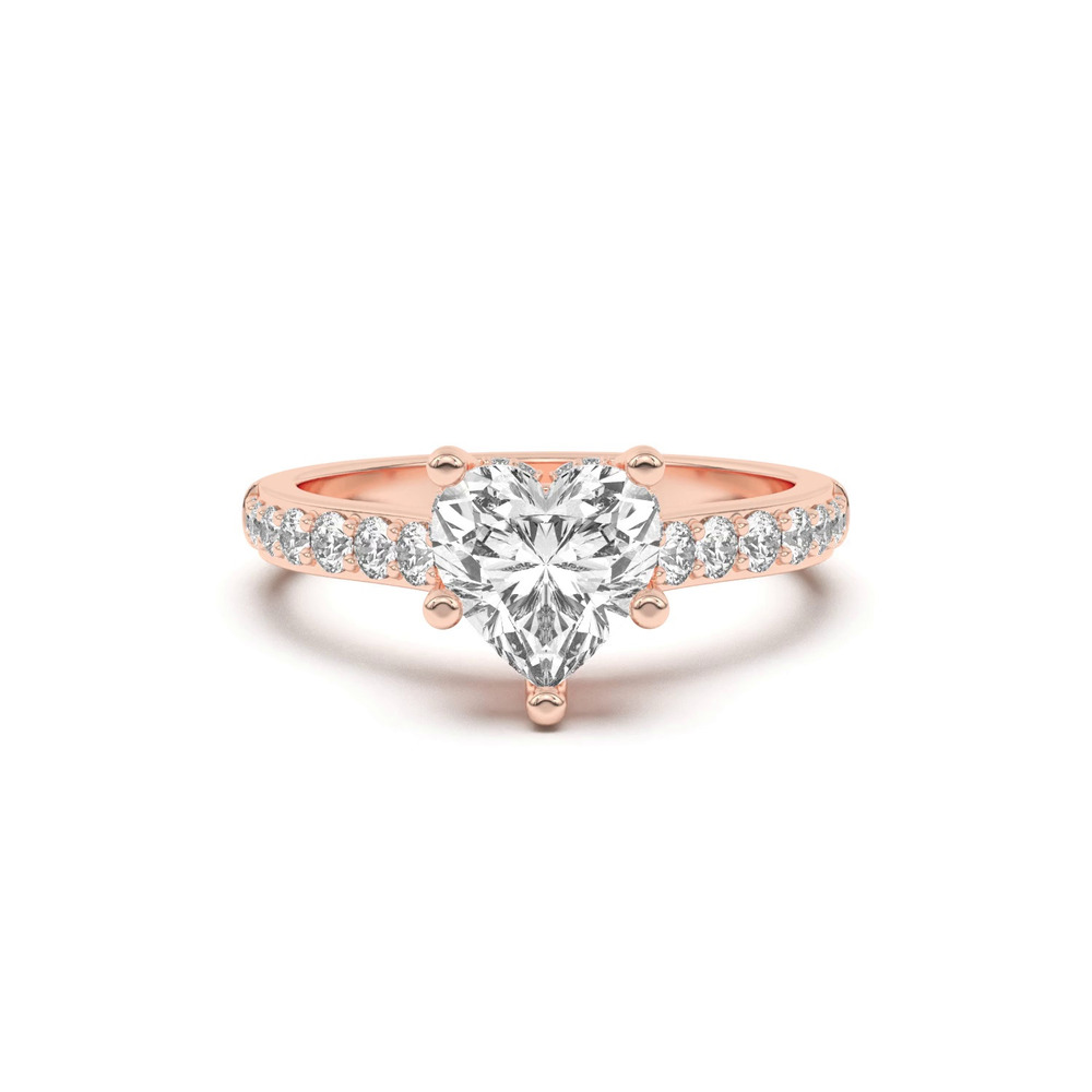 360 degree view of Rita Graduated Pavé Engagement Ring With Hidden Halo