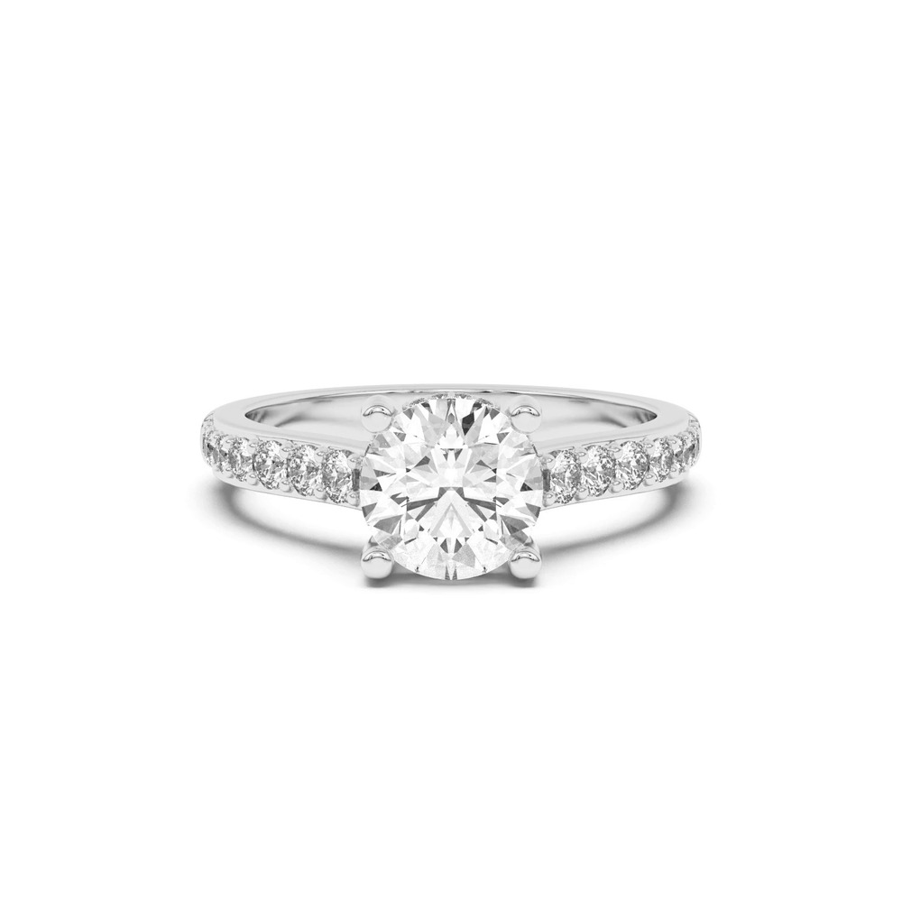 360 degree view of Rita Graduated Pavé Engagement Ring With Hidden Halo