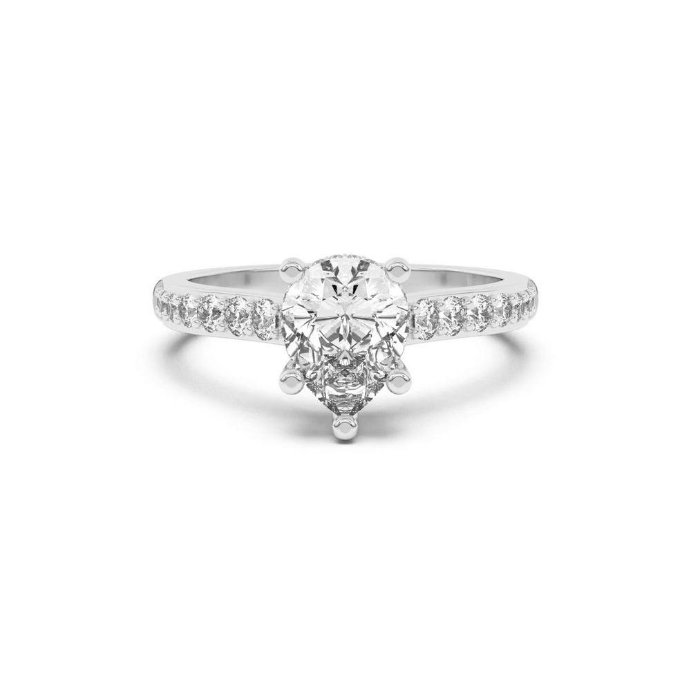 360 degree view of Rita Graduated Pavé Engagement Ring With Hidden Halo
