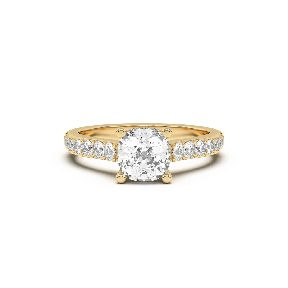 360 degree view of Rita Graduated Pavé Engagement Ring With Hidden Halo