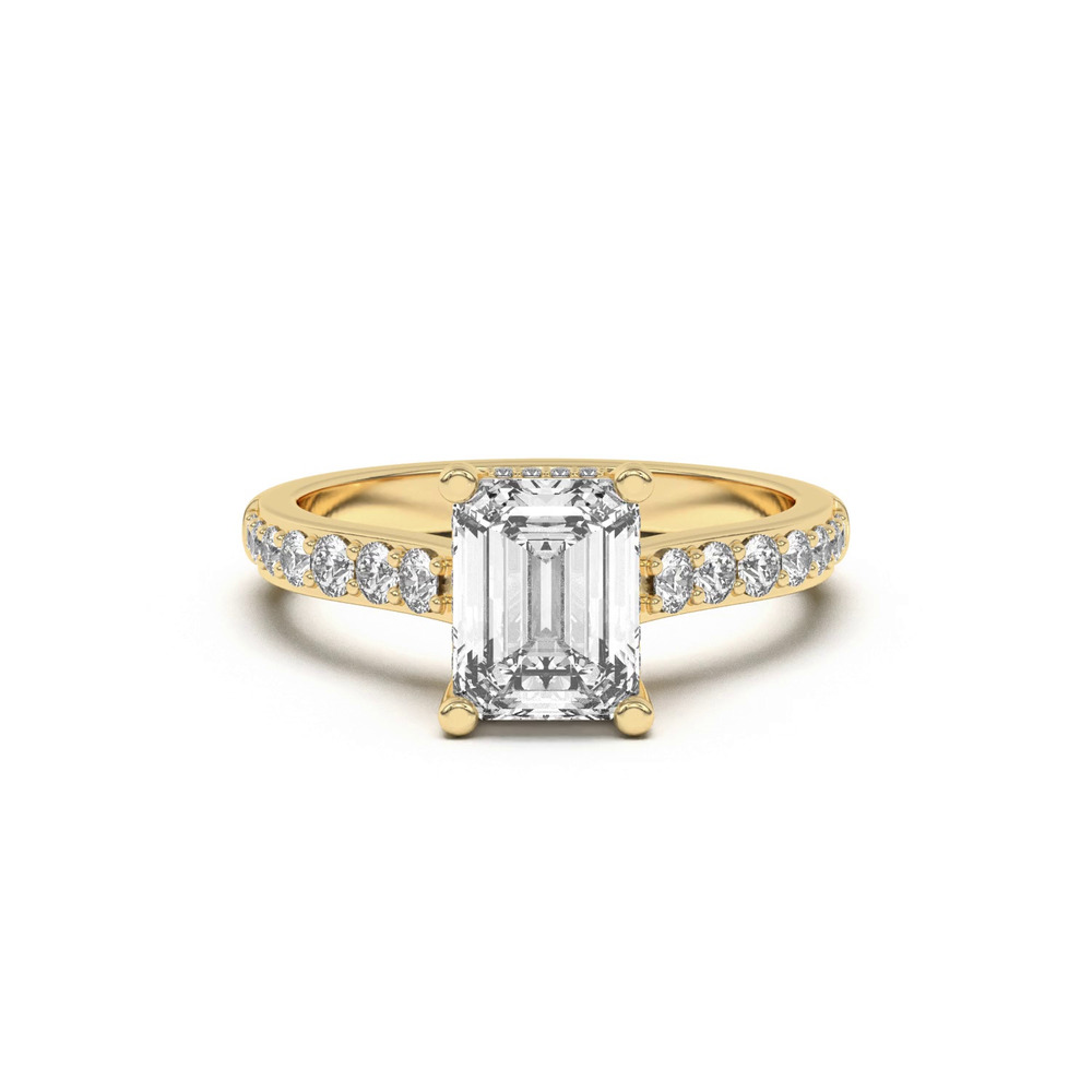 360 degree view of Rita Graduated Pavé Engagement Ring With Hidden Halo