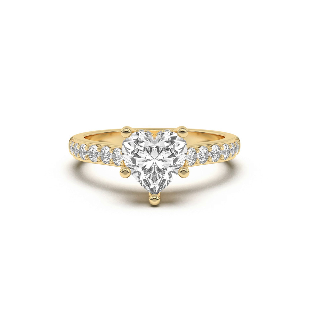 360 degree view of Rita Graduated Pavé Engagement Ring With Hidden Halo