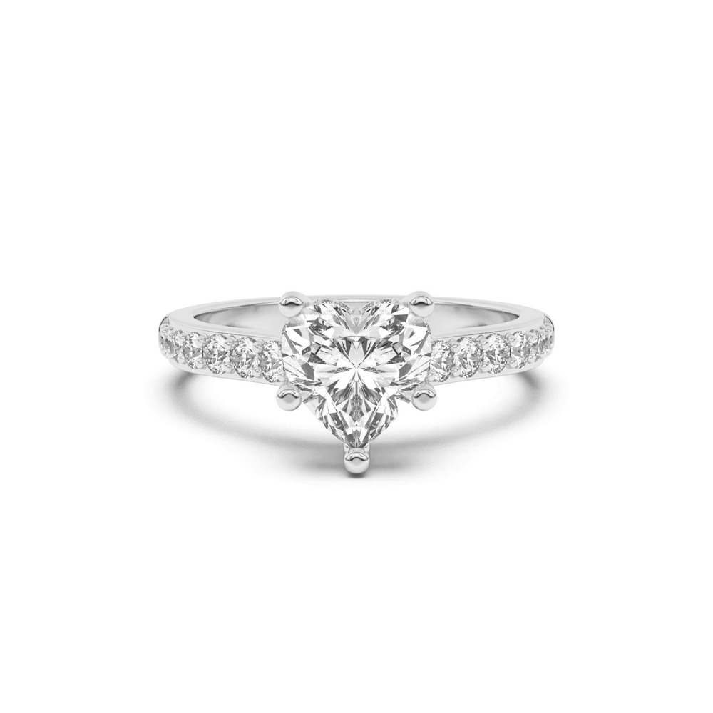 360 degree view of Rita Graduated Pavé Engagement Ring With Hidden Halo