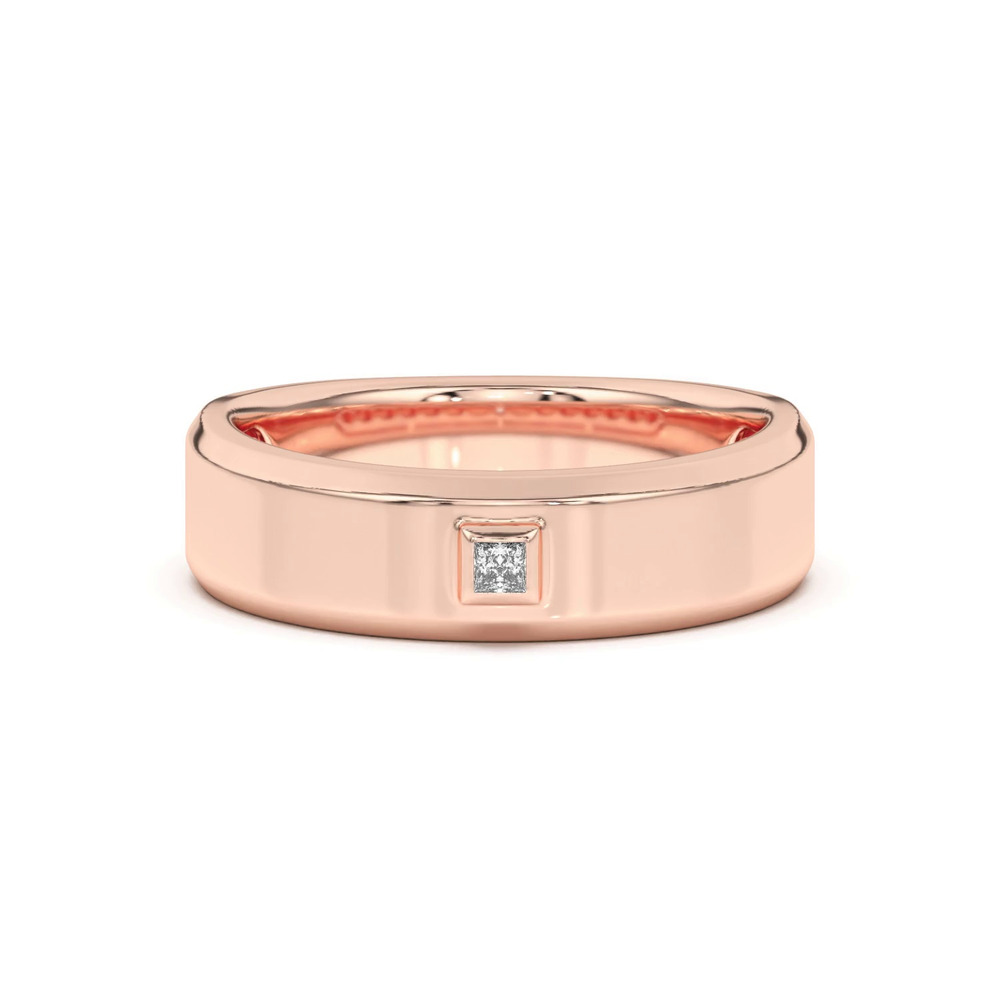 360 degree view of Raised Bezel Princess-Cut Band