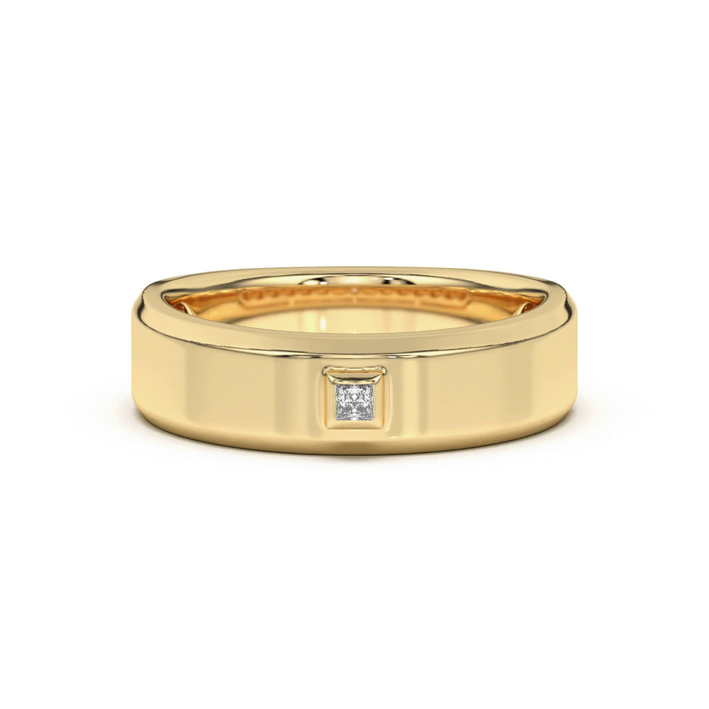 360 degree view of Raised Bezel Princess-Cut Band