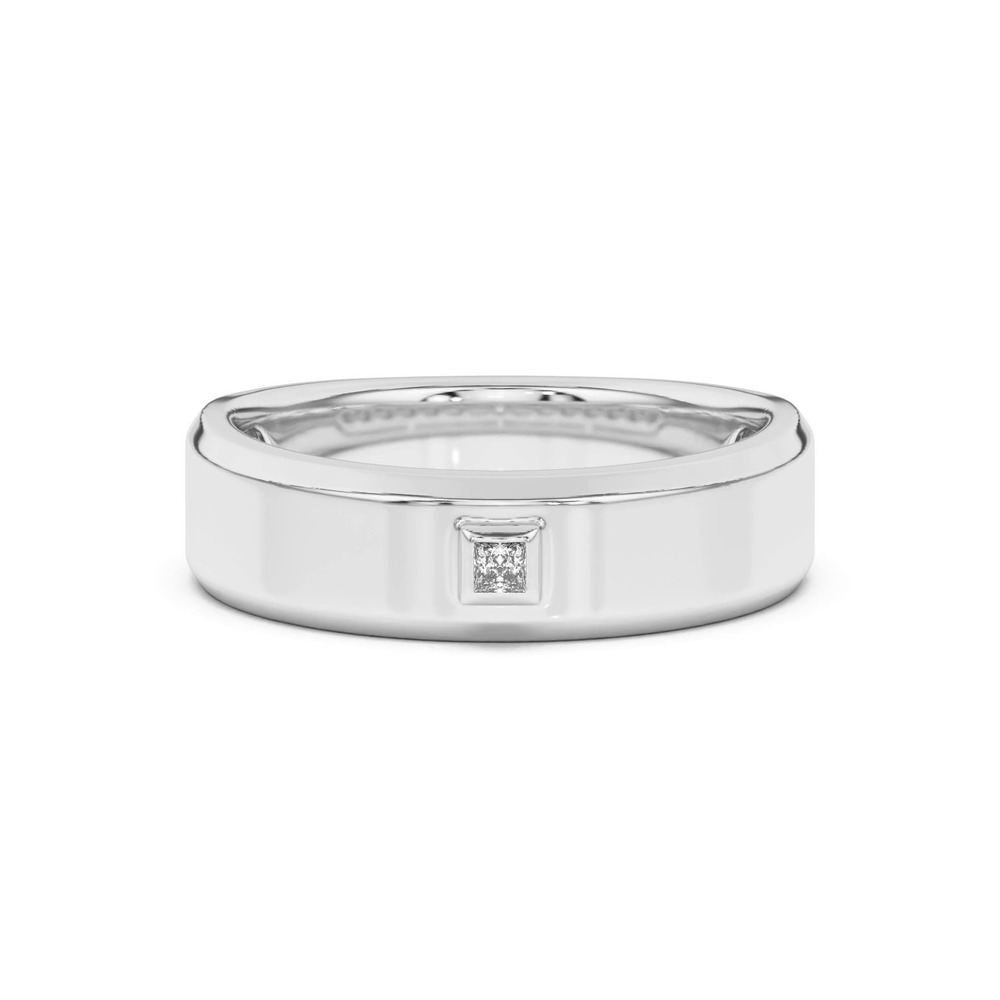 360 degree view of Raised Bezel Princess-Cut Band