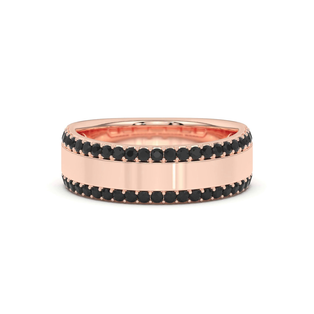 360 degree view of Black Sapphire Beveled Edge Band