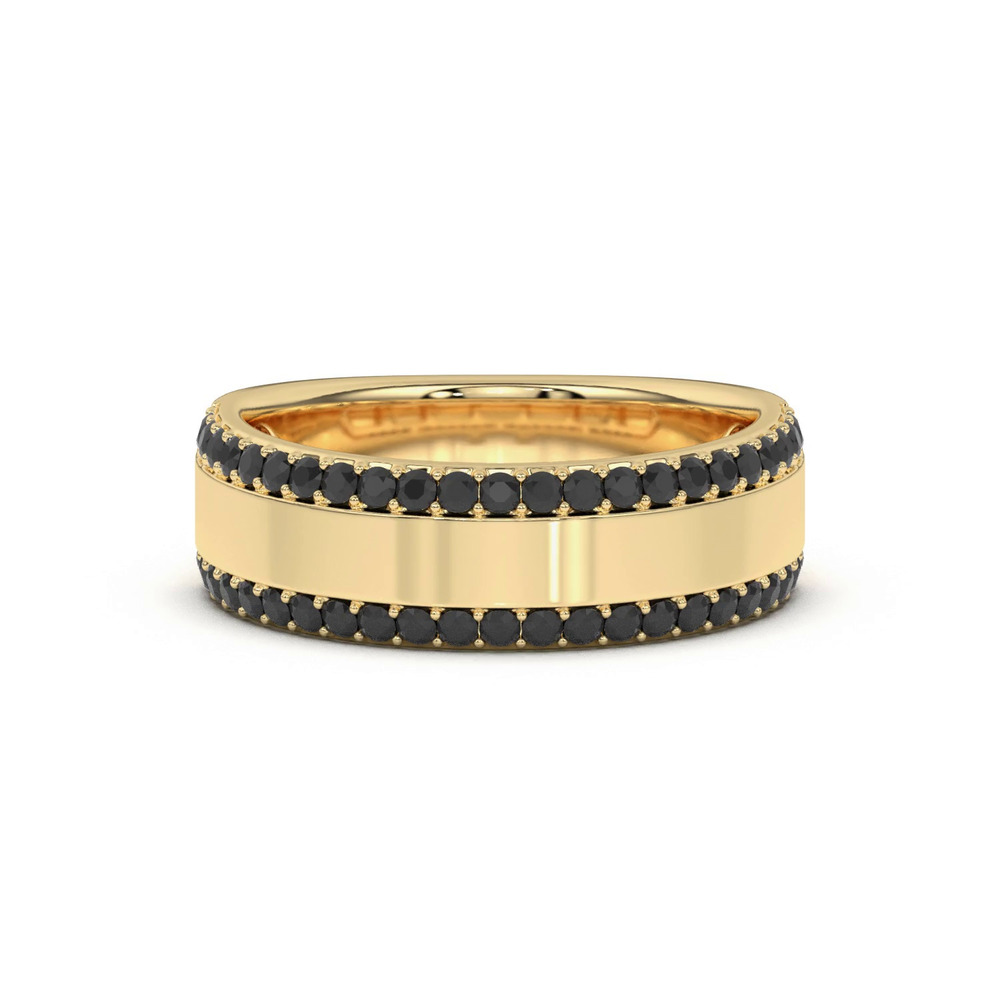 360 degree view of Black Sapphire Beveled Edge Band