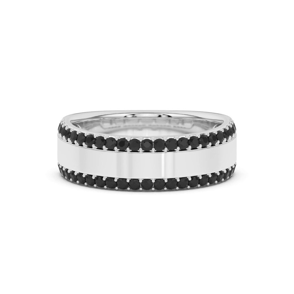 360 degree view of Black Sapphire Beveled Edge Band
