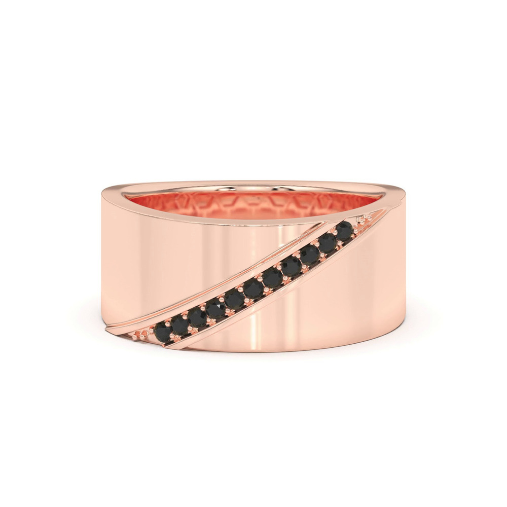 360 degree view of Diagonal Black Sapphire Wide Band