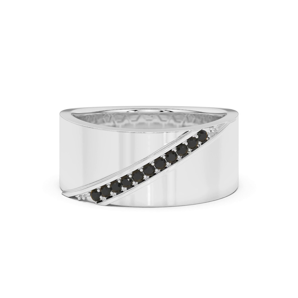 360 degree view of Diagonal Black Sapphire Wide Band