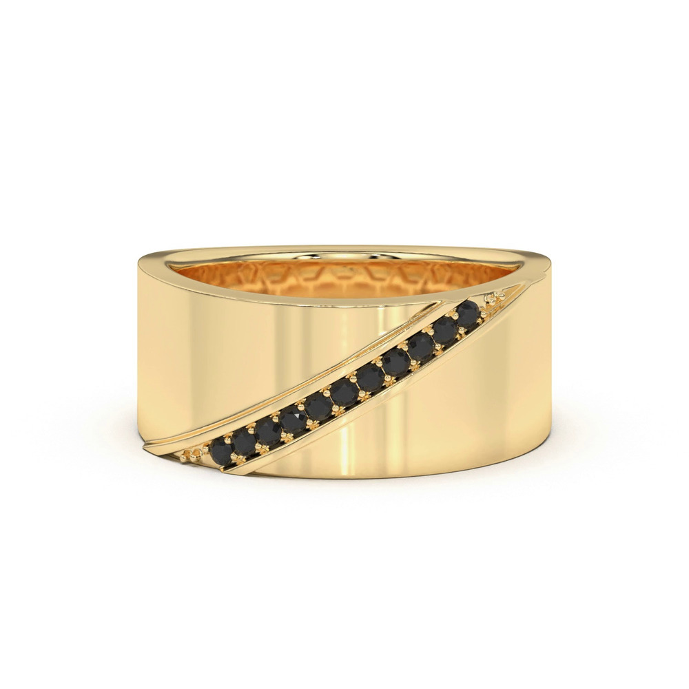 360 degree view of Diagonal Black Sapphire Wide Band
