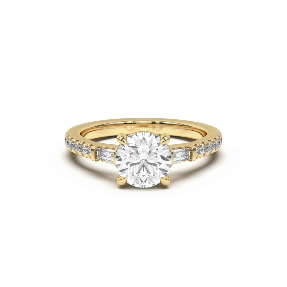 360 degree view of Angelica Tapered Baguette Engagement Ring