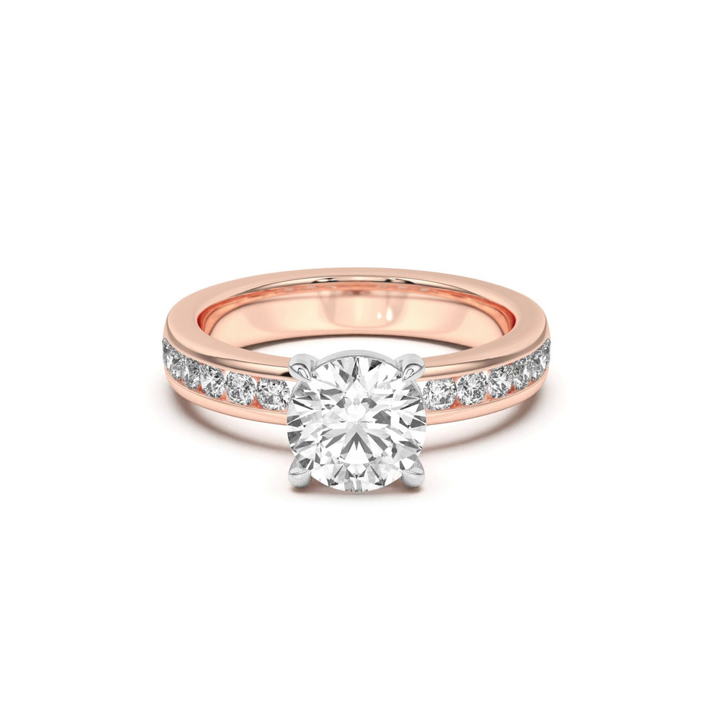 360 degree view of Eileen Round Channel-Set Engagement Ring