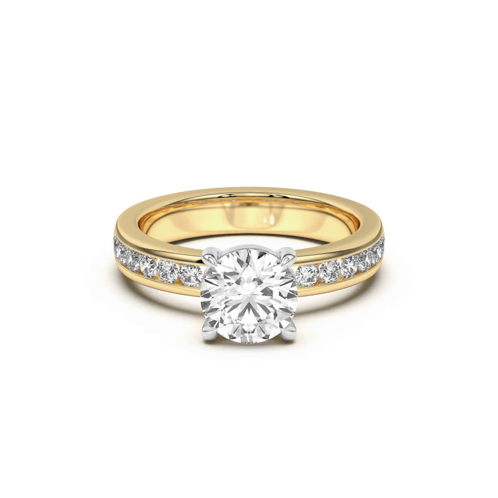 360 degree view of Eileen Round Channel-Set Engagement Ring