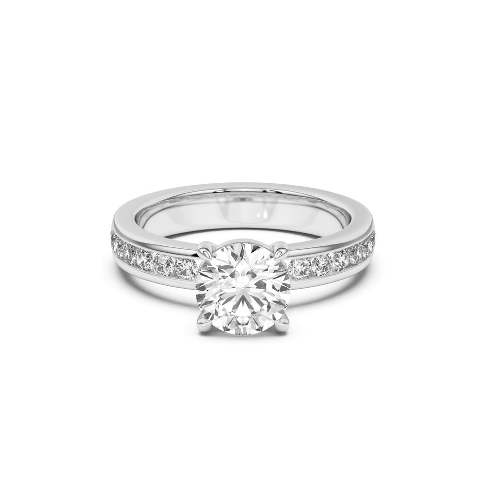 360 degree view of Eileen Round Channel-Set Engagement Ring