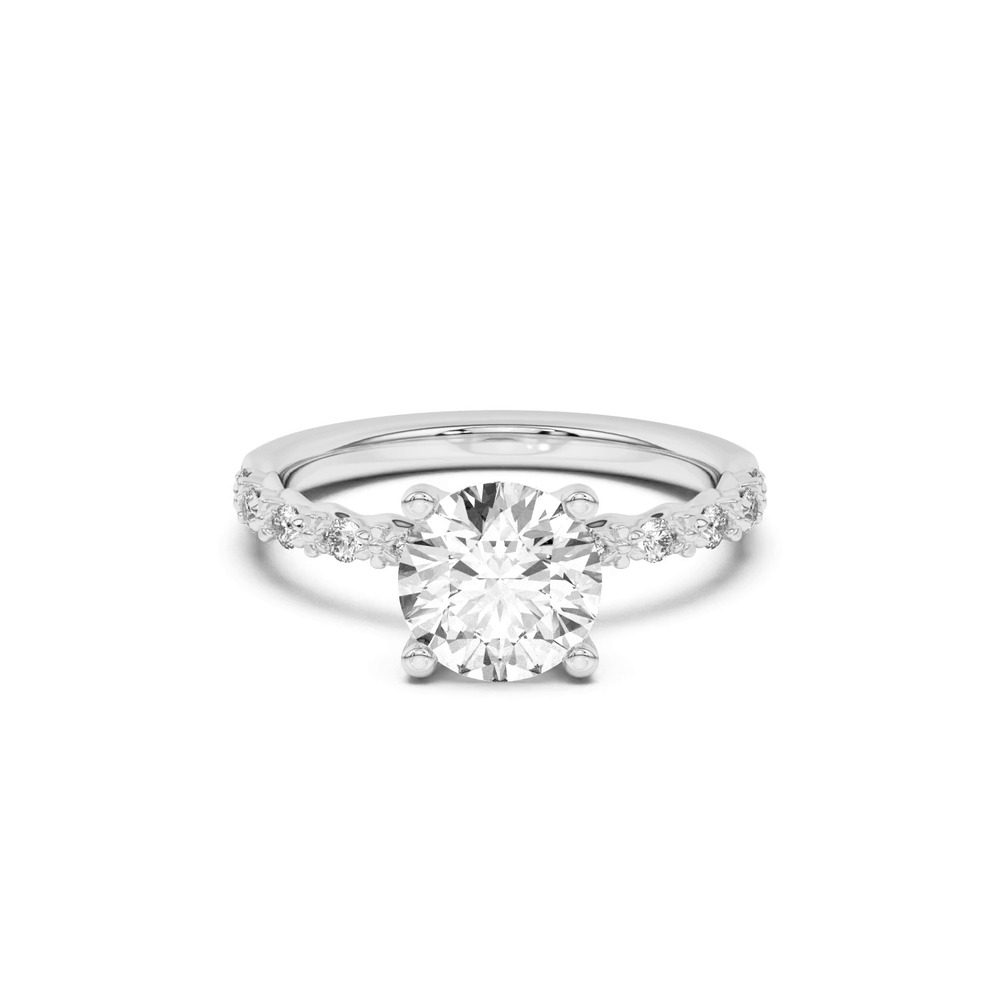 360 degree view of Blooming Petal Pavé Engagement Ring
