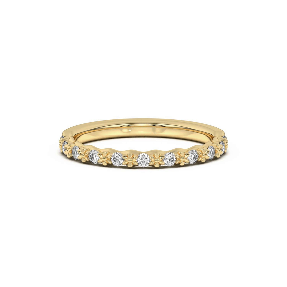 360 degree view of Blooming Petal Pavé Band
