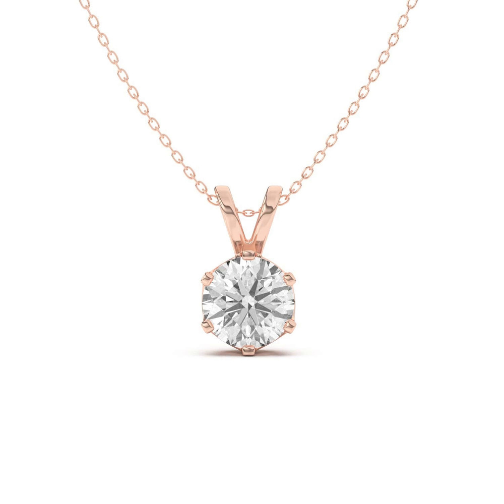 360 degree view of Joya Scooped Solitaire Pendant