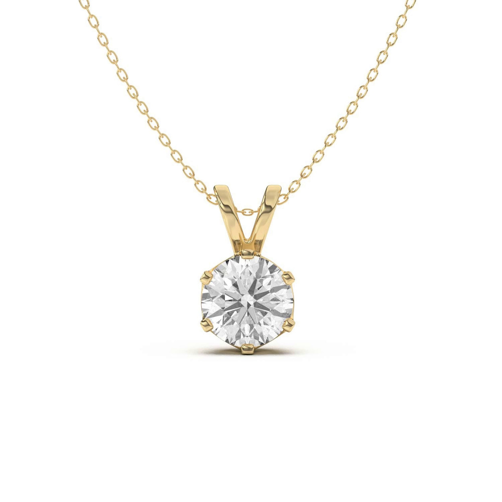 360 degree view of Joya Scooped Solitaire Pendant