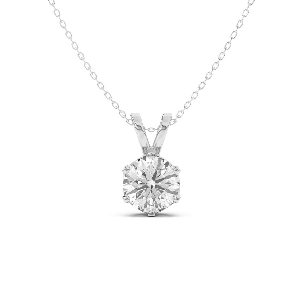 360 degree view of Joya Scooped Solitaire Pendant