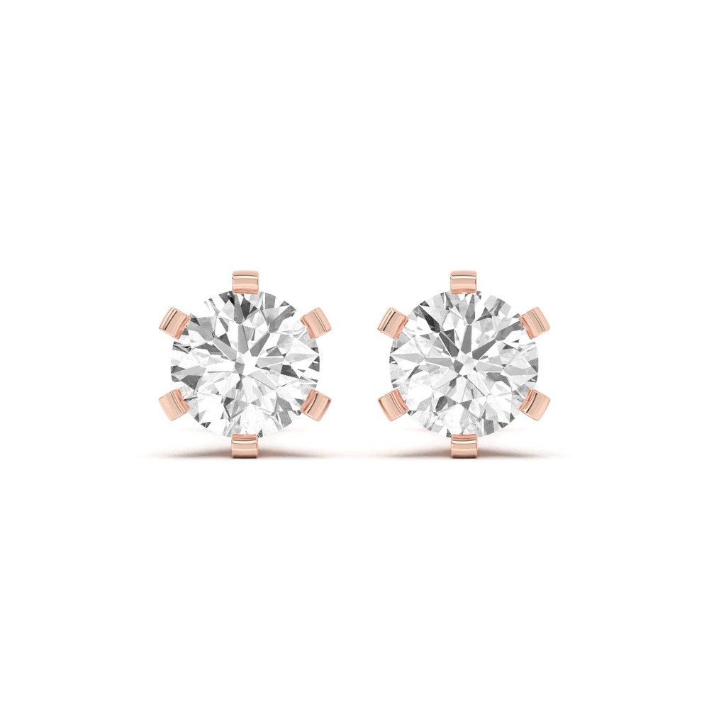 360 degree view of Celestial Prong Diamond Earrings