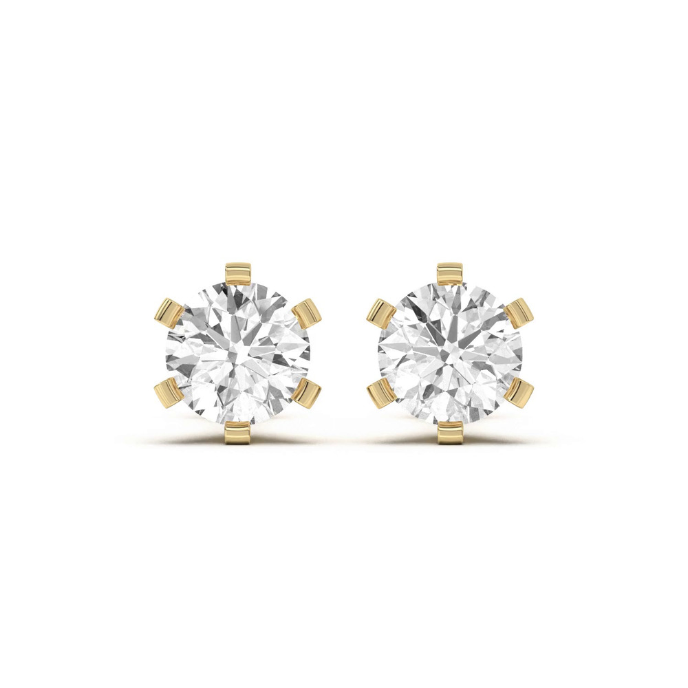 360 degree view of Celestial Prong Diamond Earrings
