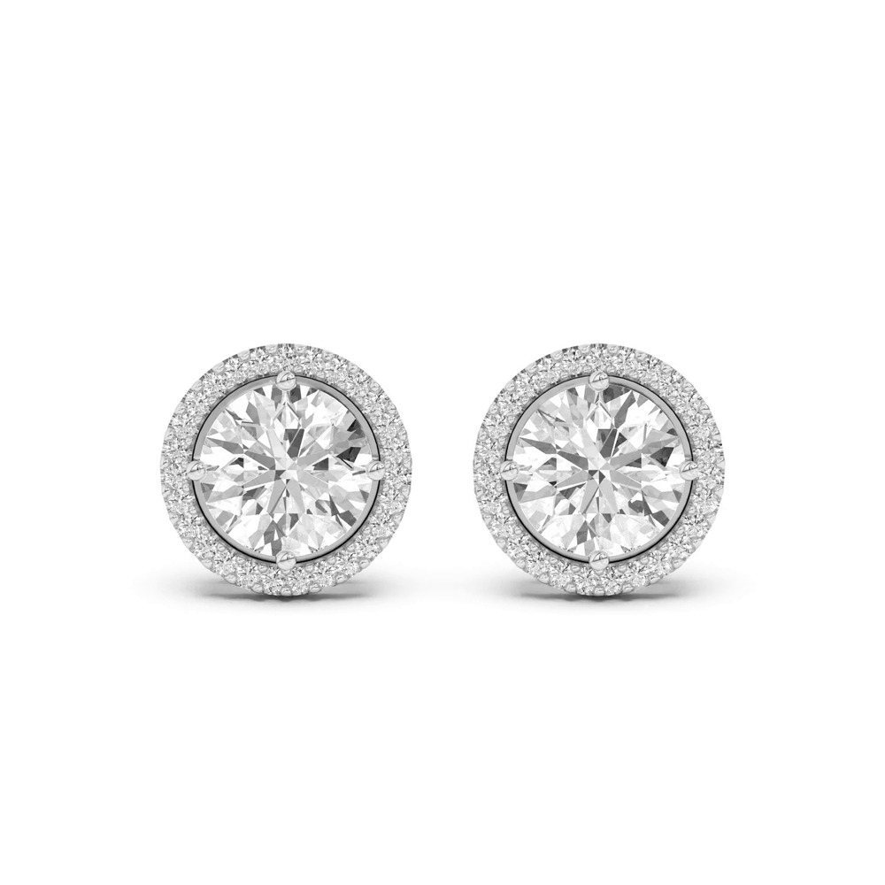 360 degree view of Ella Compass Halo Earrings