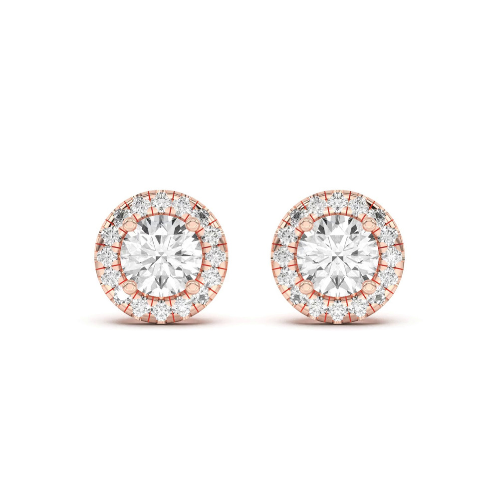 360 degree view of Eva Classic Halo Earrings