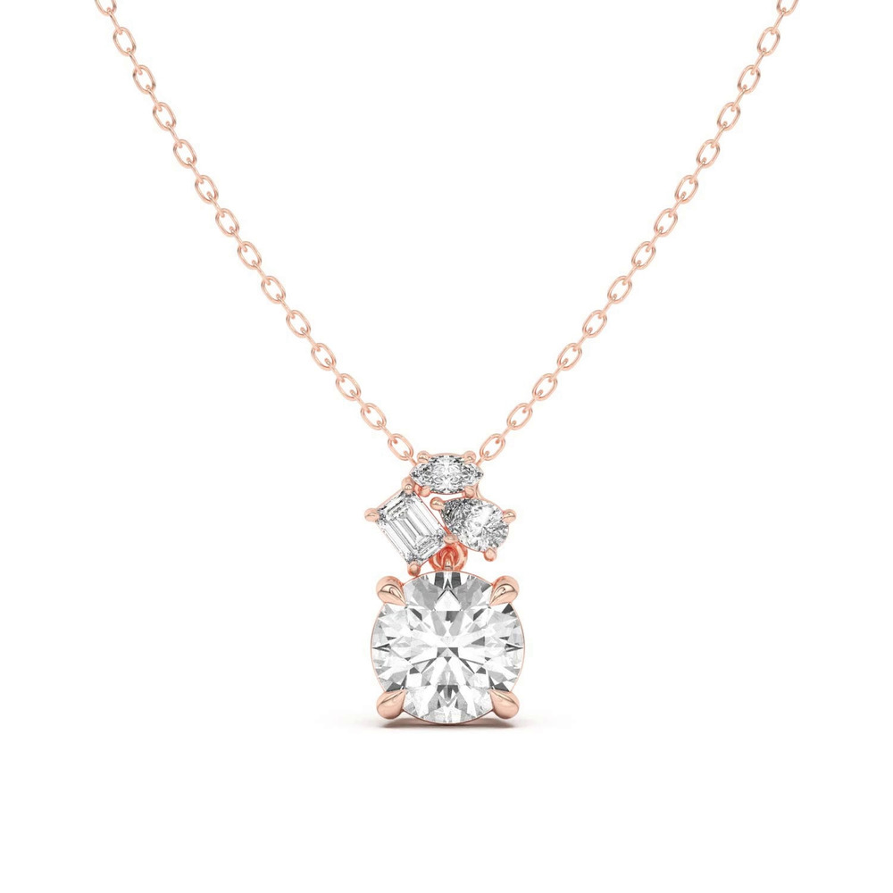 360 degree view of Calley Mixed-Shape Diamond Pendant