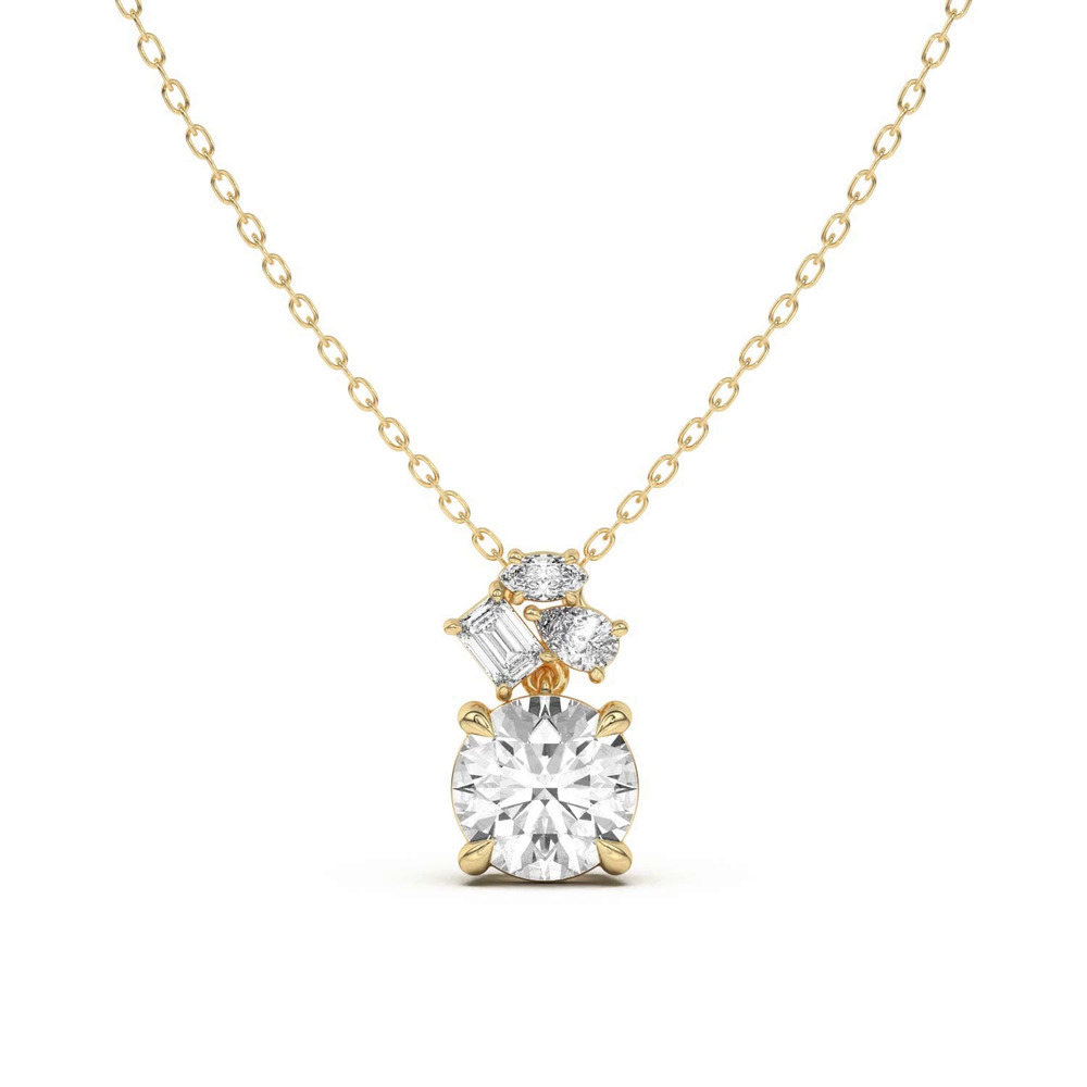 360 degree view of Calley Mixed-Shape Diamond Pendant