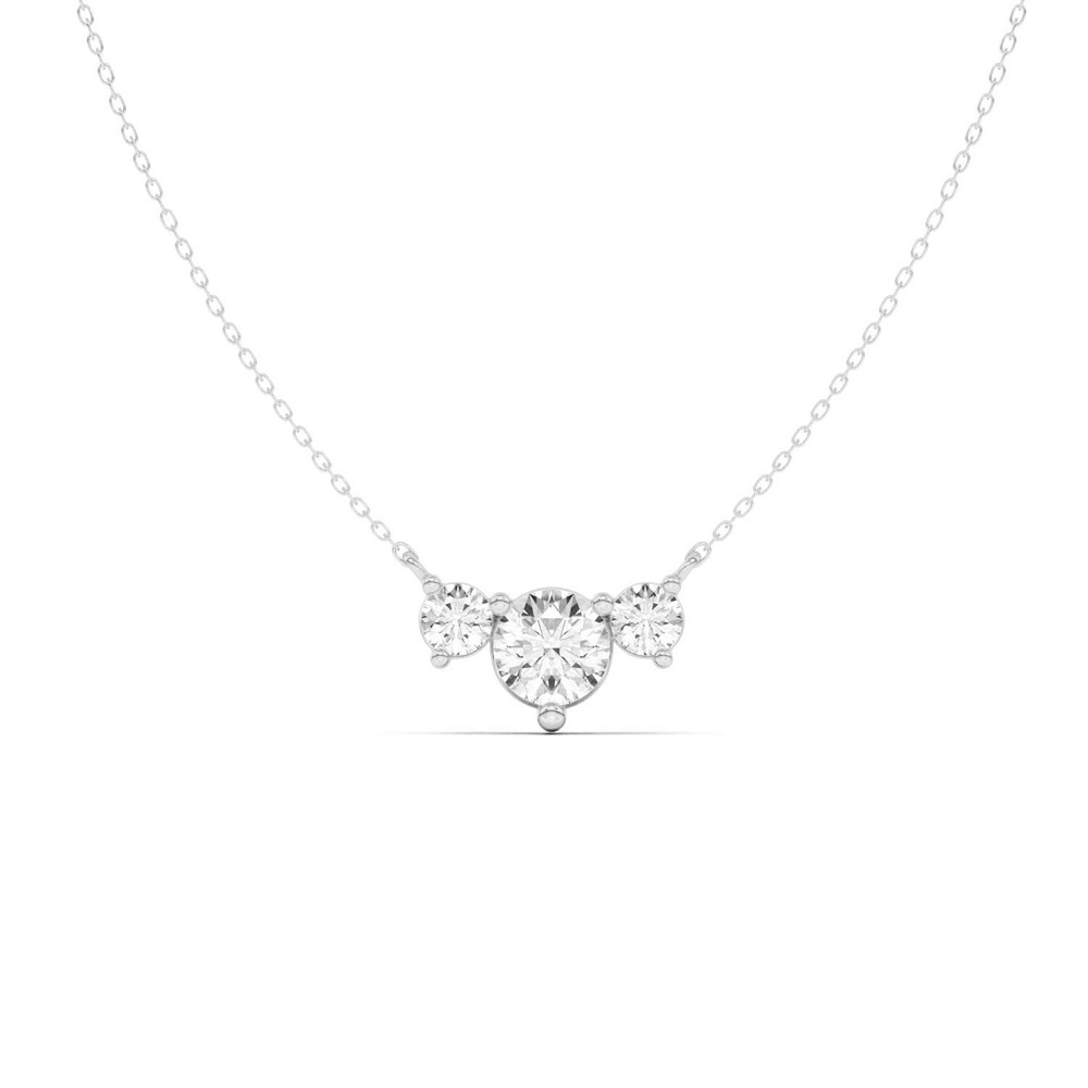 360 degree view of Classic Three-Stone Lab Diamond Pendant