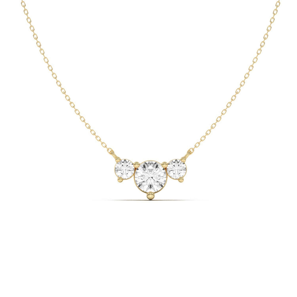 360 degree view of Classic Three-Stone Lab Diamond Pendant