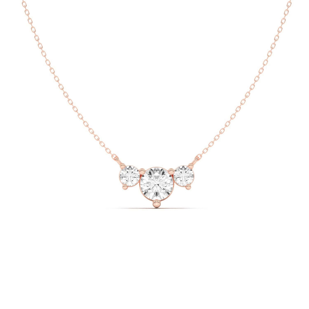 360 degree view of Classic Three-Stone Diamond Pendant