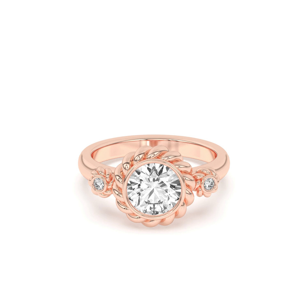 360 degree view of Bijou Rope Halo Engagement Ring