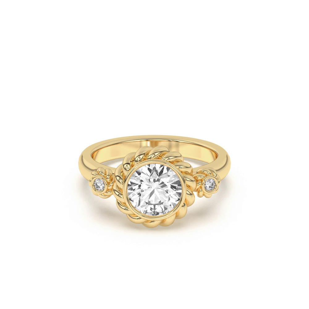 360 degree view of Bijou Rope Halo Engagement Ring