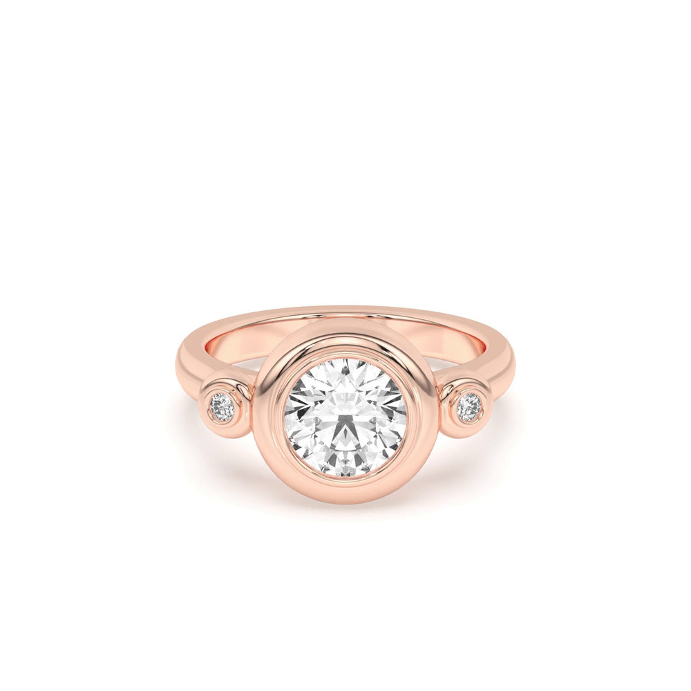 360 degree view of Nia Donut Bezel Engagement Ring